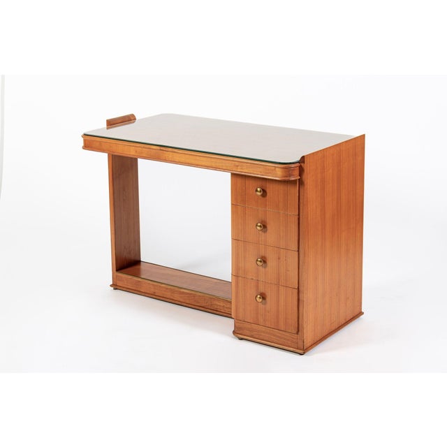 1930s Antique French Art Deco Dominique Lemonwood Desk 1930s For Sale - Image 5 of 16