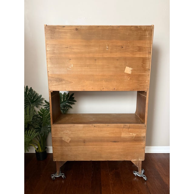 Vintage MCM Walnut China/Display Cabinet For Sale - Image 10 of 11