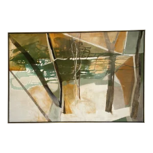 Mid 20th Century "North West Corner I" Abstract Acrylic Painting on Linen by Audrey Shrik, Framed