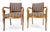 Pair of Regency Style Carved Open Arm Fireside Lounge Chairs Stripe Upholstery For Sale - Image 12 of 18