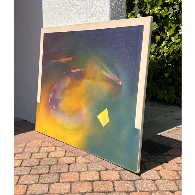 Abstract An Original Oil Painting On Canvas, Signed, 20Th Century. For Sale - Image 3 of 12