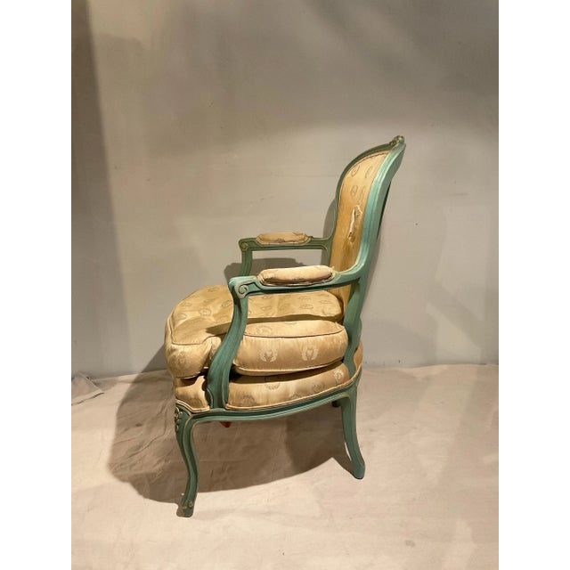 French 1940 s French Fauteuil Armchair For Sale - Image 3 of 9