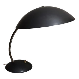 Vintage Adjustable Desk Lamp with Grey Curved Metal Foot and Shade, 1970s For Sale