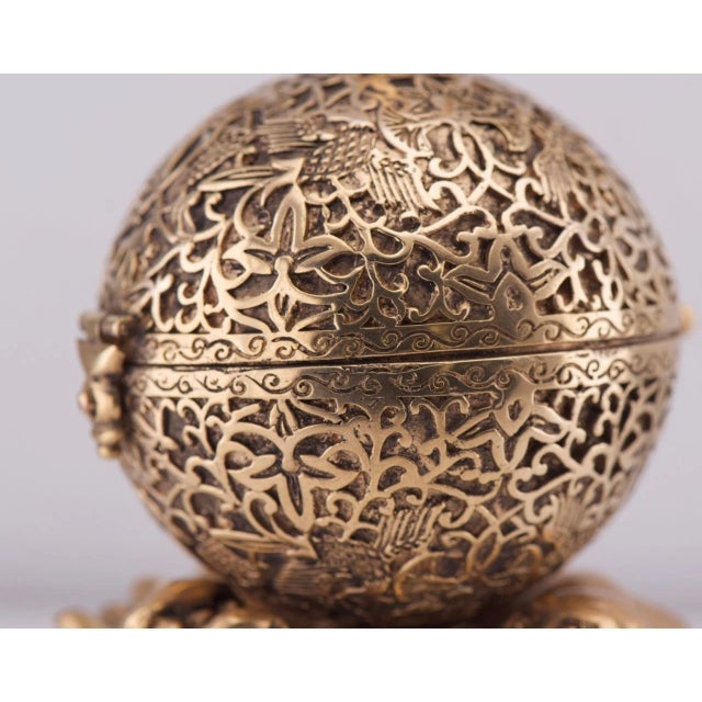 Antique Late 18th Century French Ormolu Ball-Shaped Verge Fusee Watch Desk Stand For Sale - Image 14 of 18
