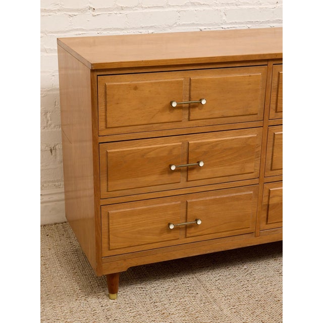 Mid 20th Century Nine Drawer Elmwood Dresser For Sale In Los Angeles - Image 6 of 9