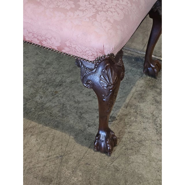 Baker Historic Charleston Chippendale Mahogany Footstool Bench Stool Claw & Ball For Sale In Cleveland - Image 6 of 8