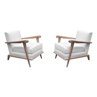 A Pair of Contemporary French Modernist Style Armchairs For Sale