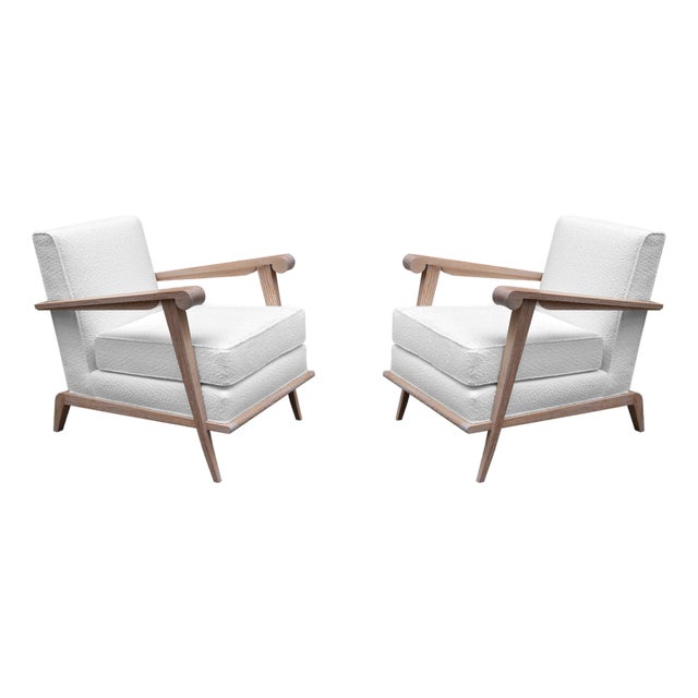 A Pair of Contemporary French Modernist Style Armchairs For Sale