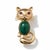 Vintage 14k Gold, Spinach Jade and Ruby Cat Brooch For Sale In New York - Image 6 of 11
