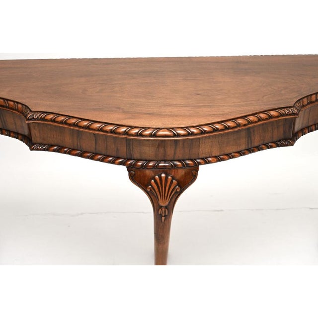 Antique Queen Anne Style Figured Walnut Console Table, 1900s For Sale - Image 10 of 11