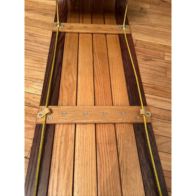 VTG 1960s Paris Bentwood Wooden Toboggan for Use or Rustic Lodge Décor For Sale - Image 4 of 16