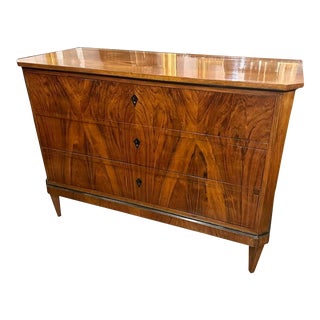 19th Century German Biedermeier Black Walnut Commode For Sale