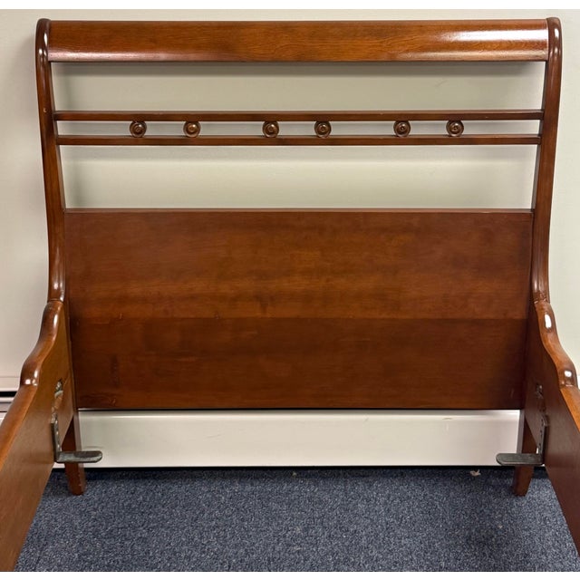 Vintage Neoclassical Cherry Twin Beds - A Pair For Sale - Image 4 of 11