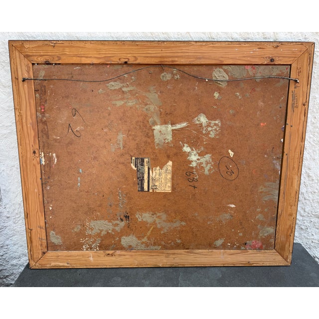 Mid-Century Modern Zaza Meuli Impressionist Impasto Oil Board Winter Landscape Mid Century Modern Brutalist For Sale - Image 3 of 8
