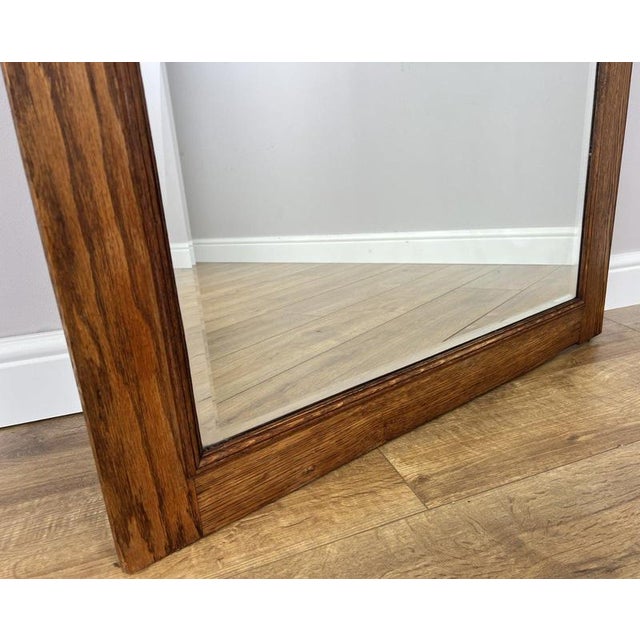 French Style Wall Mirror in Oak For Sale - Image 6 of 9