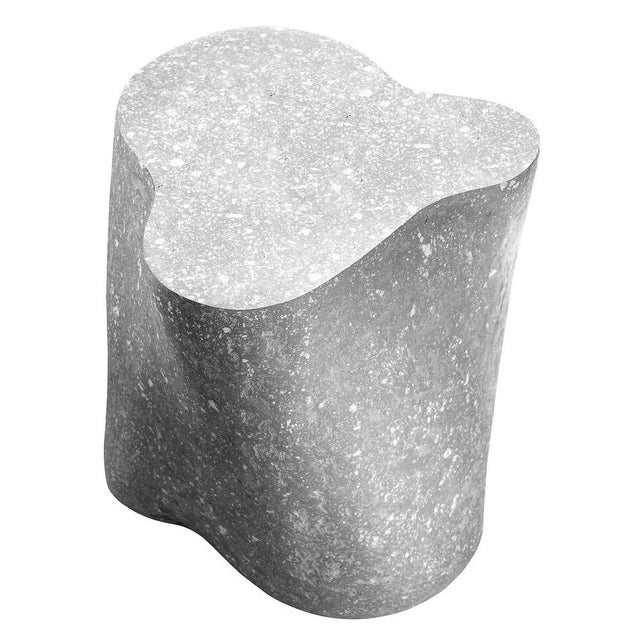 White Stone Coffee Table with Glass Top by Donatas Zukauskas For Sale - Image 6 of 6