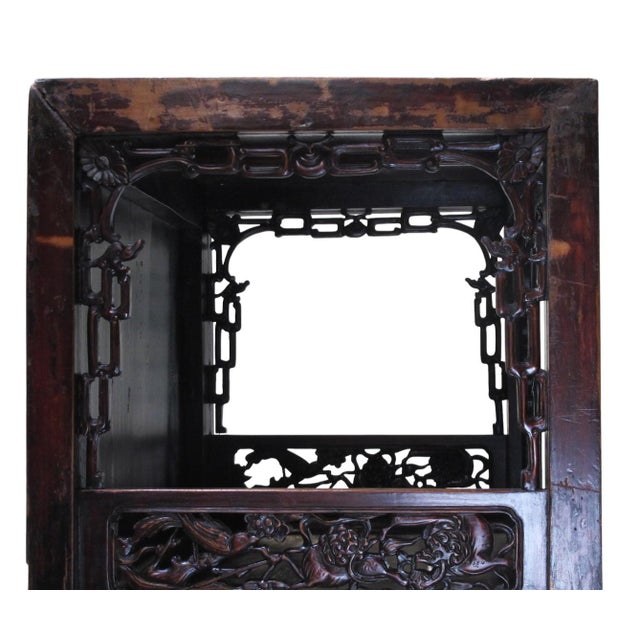 Pair Antique Open-Shelf Elm Display Cabinet For Sale - Image 14 of 17