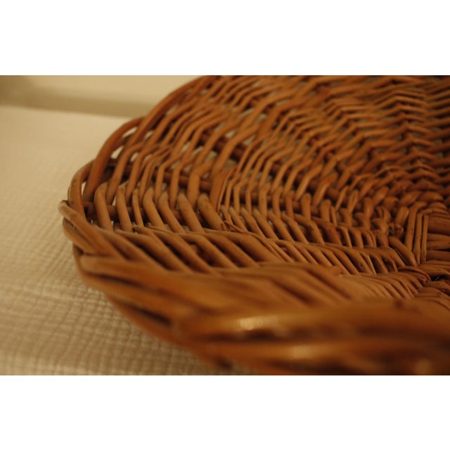 Handmade Vintage French Provincial Wicker Gathering Flower Basket For Sale - Image 10 of 11