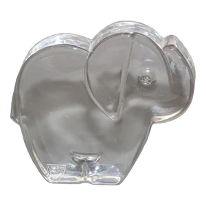 Orrefors Sweden Martti Rytkönen Crystal Elephant Orrefors Glass Paperweight