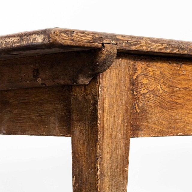 Wood French Scrubbed Top Preparation Dining Table, 1950s For Sale - Image 7 of 8