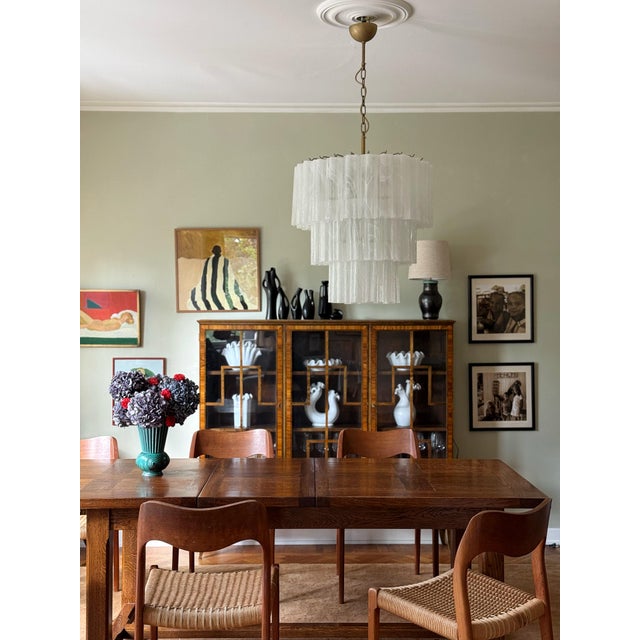 Large Bold Eclectic White Murano Chandeliers, Set of 2 For Sale - Image 12 of 13