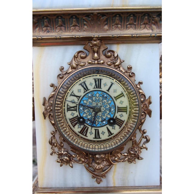 19th Century Pendulum Clock with Onyx Cornac For Sale - Image 5 of 11