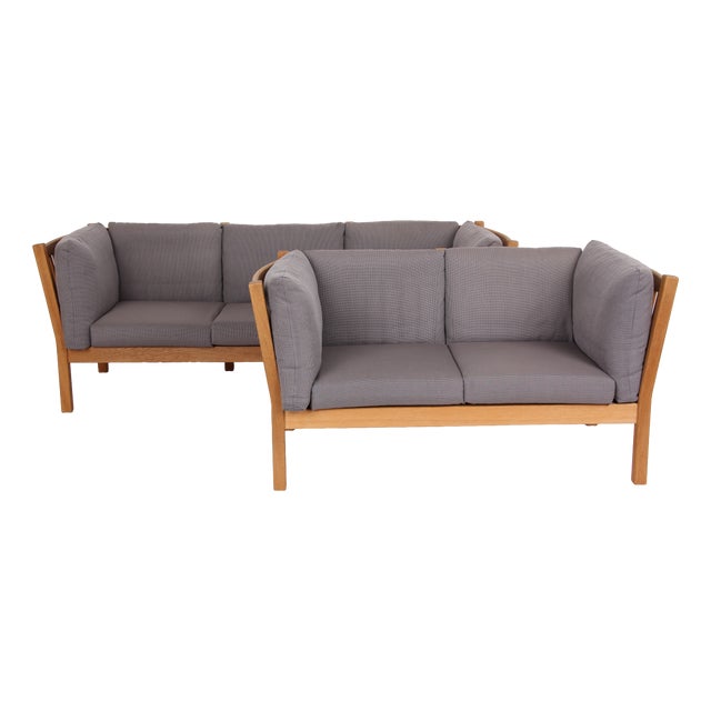 Danish Sofas in Oak by Andreas Hansen, 1970s, Set of 2 For Sale