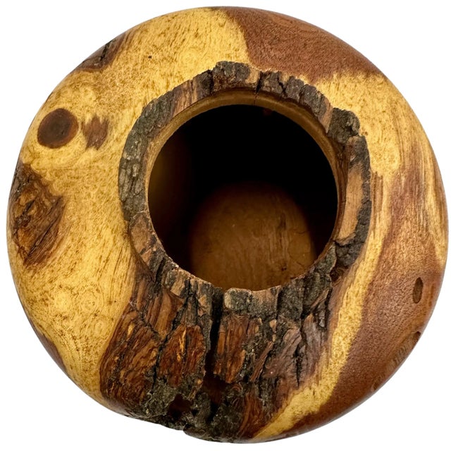 1970s Natural Edge Collard Wood Turning Bowl For Sale - Image 5 of 9