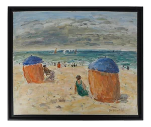 Summer in Houlgate Oil on Canvas by Jean-Jacques René