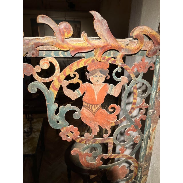 Black Tuscan Polychrome and Openwork Iron Wall Sconces, 18th Century, Set of 2 For Sale - Image 8 of 9