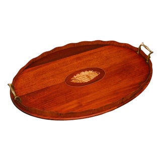 Early 20th Century English Mahogany Tray For Sale