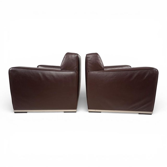 Apta Imprimatur Leather Armchairs by Antonio Citterio for B&B Italia Maxalto, 1999, Set of 2 For Sale - Image 10 of 18