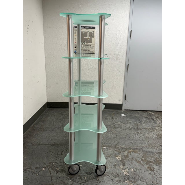Gigi Radice Gallotti & Radice Late 20th Century Glass Shelving Cart For Sale - Image 4 of 12