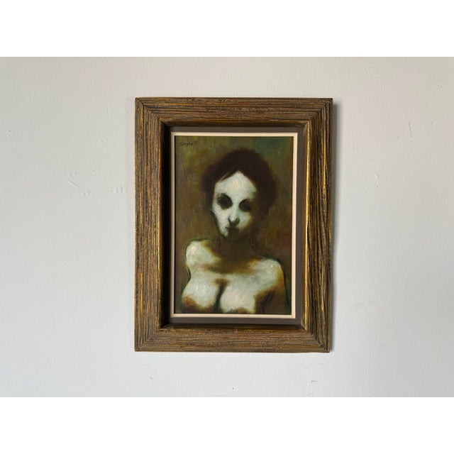 Mid-Century Modern 1968 Steve Bagnell Nj. " Nude " Oil Painting, Framed For Sale - Image 3 of 10