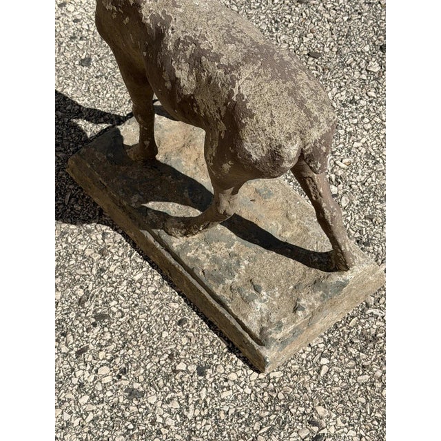 Vintage French Standing Deer Small 19" Cement Concrete Stone Garden Statue For Sale - Image 13 of 16
