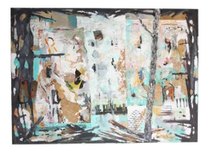 Ralph De Burgos Mixed-Media Abstract Collage