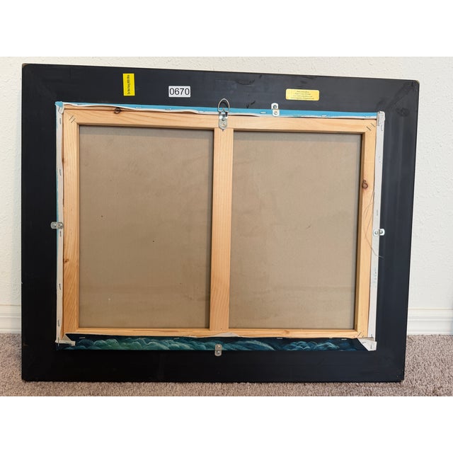 Sailing Ship Oil Painting Seascape Nautical Wall Art Framed Ocean Artwork For Sale - Image 9 of 9