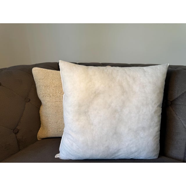 Natural Hemp Boucle Pillow, Warm Oatmeal Ivory Cushion, Handwoven Turkish Anatolian Pillow With Insert, 16x16 In For Sale - Image 4 of 7