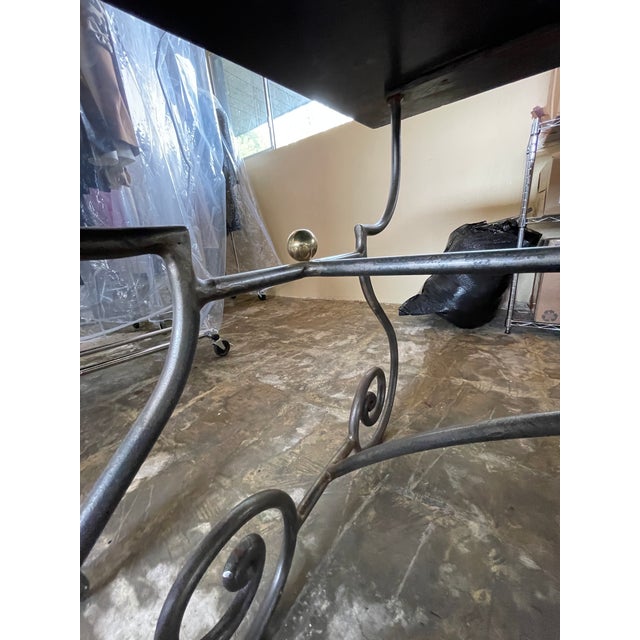 Wood French Vintage 1970's Dining Table For Sale - Image 7 of 13