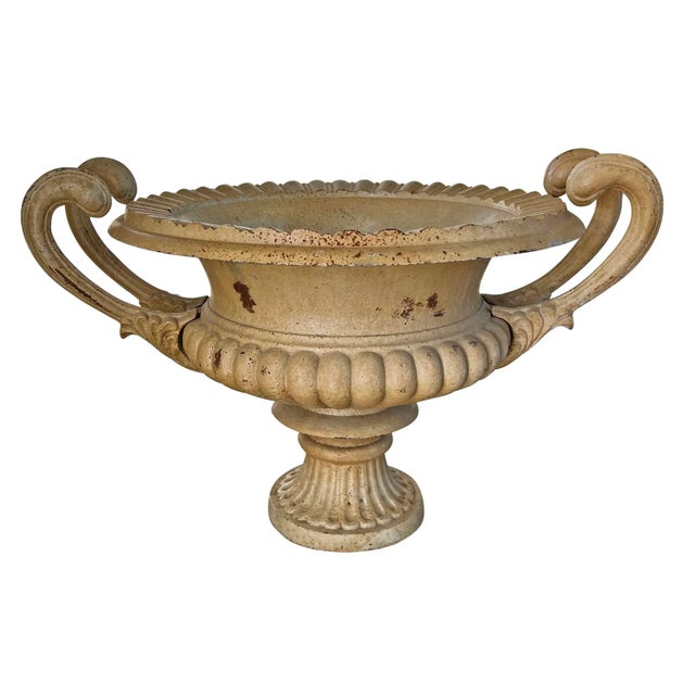 Neoclassical Pair of Iron Neoclassical Planters For Sale - Image 3 of 11