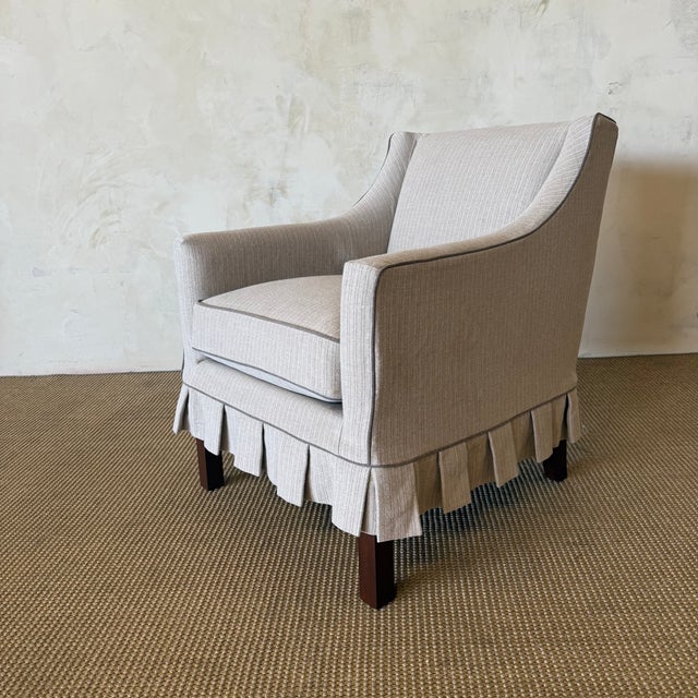 Contemporary Anette Slip Cover Club Chair For Sale - Image 3 of 7
