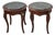 Late 20th Century French Louis XV Style Occasional Side Tables Feature Green Marble Tops, Non-Identical-a Pair For Sale