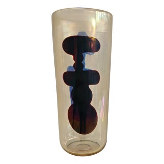 Artistic Vase in Murano Glass by Fulvio Bianconi for Venini, 1950s For Sale