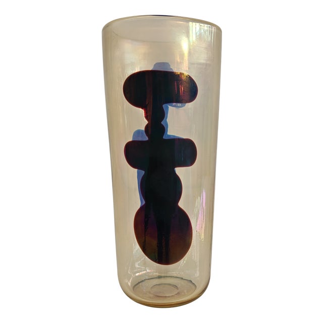 Artistic Vase in Murano Glass by Fulvio Bianconi for Venini, 1950s For Sale