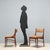 A set of five vintage dining chairs made in the 1960s. They feature a stained beechwood frame, while the seat and backrest...