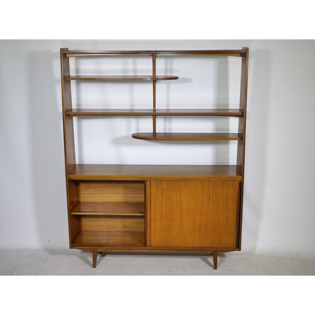 Mid-Century Modern Highboard with Kidney-Shaped Shelf inTeak, 1960s For Sale - Image 4 of 15