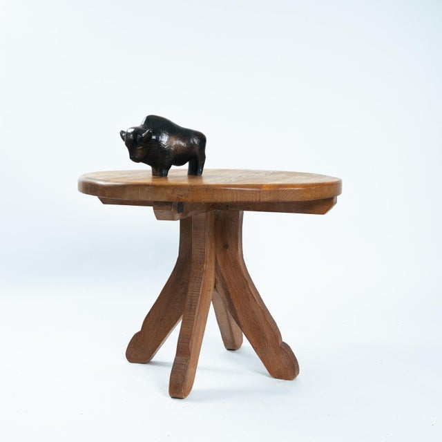 Brutalist Oak Dining Table from De Puydt, 1970s For Sale - Image 4 of 17