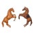 1950s Handsome Equestrian Pair of Leather Horse Sculptures For Sale
