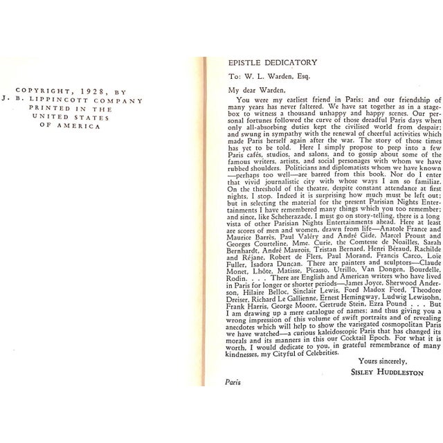 "Paris Salons Cafes, Studios: Everything About Everybody in Paris" 1928 Huddleston, Sisley For Sale In New York - Image 6 of 12