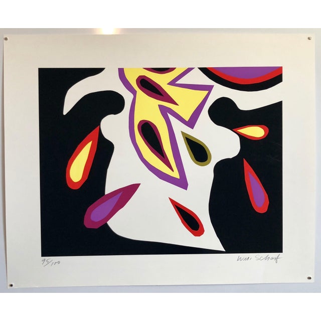 William Scharf, Bright Vibrant Pop Art Silkscreen Lithograph Print NYC Abstract Expressionist, c.1970 For Sale In Miami - Image 6 of 6